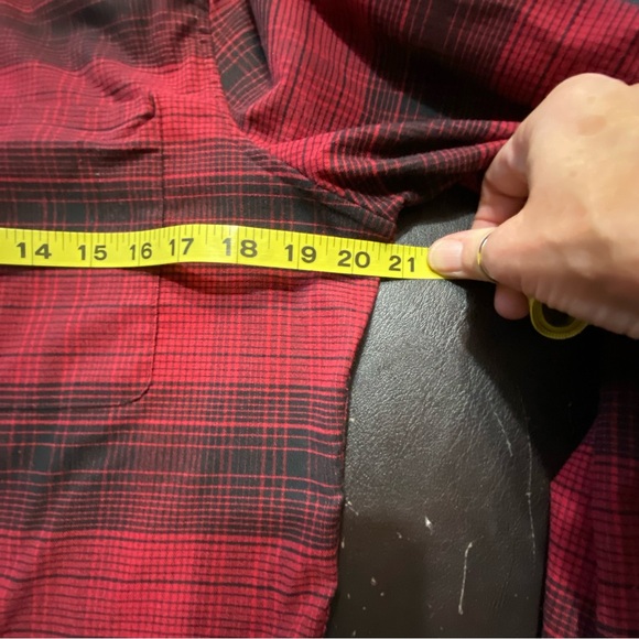 Lululemon Masons Peak Red Buffalo Check Flannel Shirt Size Med - Picture 9 of 11